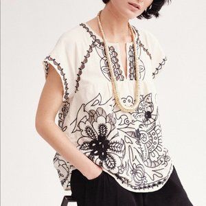 Anthropologie Embroidered Rheya Tee